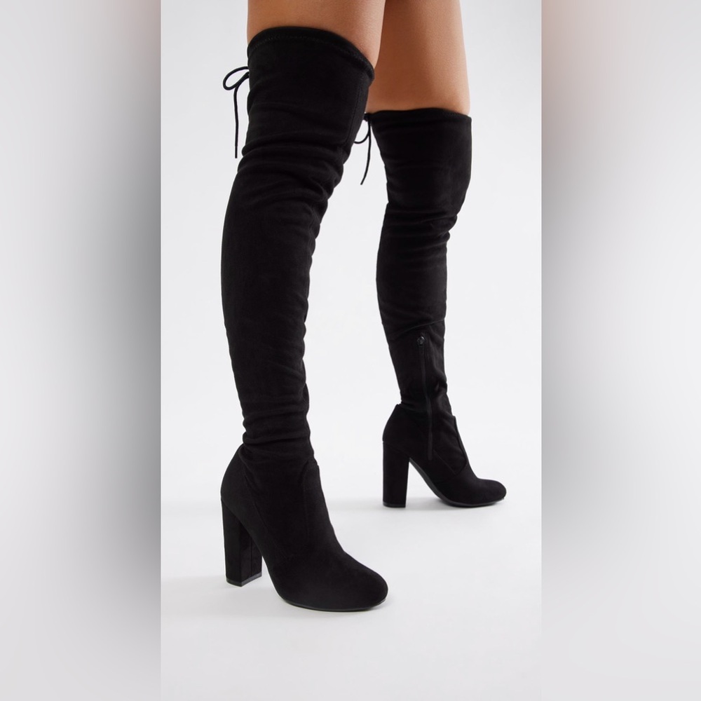 Fashion Nova Chic Black Over-the-Knee Boots